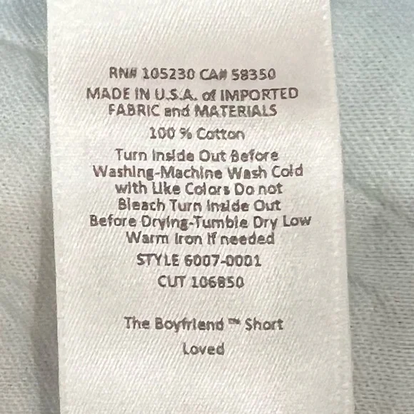 NWT Current Elliot The Boyfriend Short Jean Shorts in Loved Wash - Picture 7 of 7